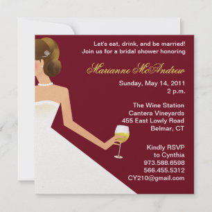 Bridal Wine Einladung with Pearls