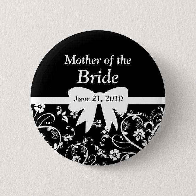 Bridal Wirbel Brautparty White Button (Vorderseite)