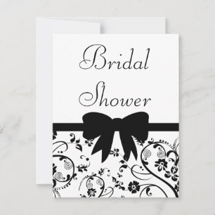 Bridal Wirbel Dusche Einladung Black