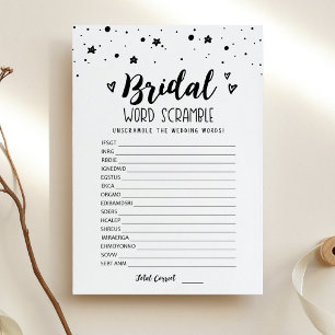 Bridal Wort mit Answers-Game-Karte verwirren Einladung