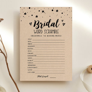 Bridal Wort mit Answers-Game-Karte verwirren Einladung