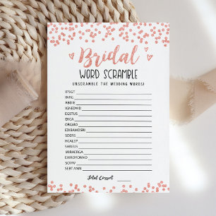 Bridal Wort mit Answers-Game-Karte verwirren Einladung