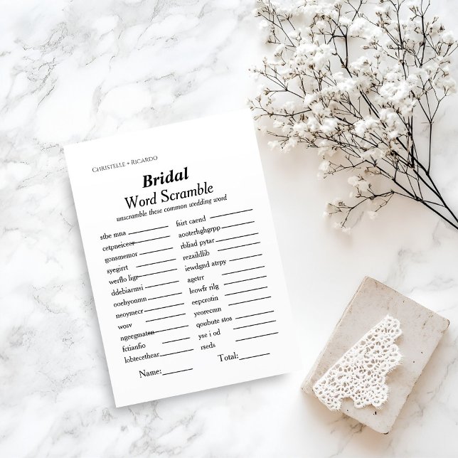 Bridal Wort Ramming Brautparty Spielkarte Einladung (Von Creator hochgeladen)