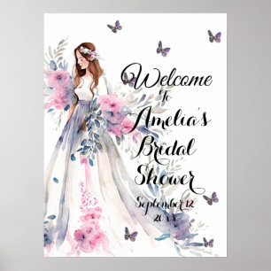 Bridal zu sein elegantes weißes Kleid Bridal Willk Poster