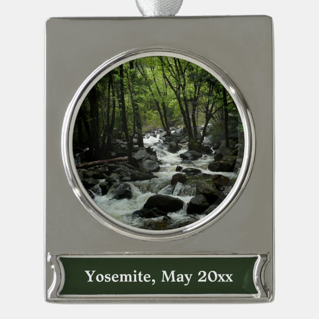 Bridalveil Creek im Yosemite-Nationalpark Banner-Ornament Silber (Vorderseite)