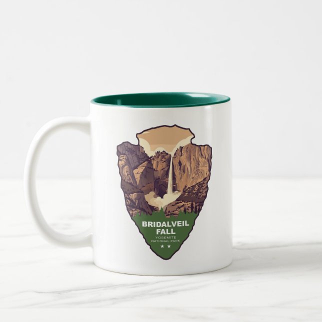 Bridalveil Fall Yosemite National Park Arrowhead Zweifarbige Tasse (Links)