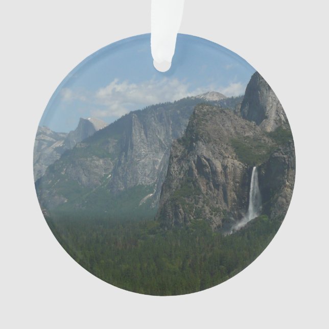 Bridalveil Falls und Halb Dome bei Yosemite Ornament (Vorderseite)