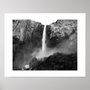 Bridalveil Falls Wasserfall Schwarzes Foto Poster