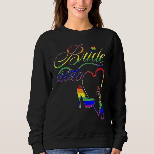 Bride 2020 LGBT Gay Lesbian Pride Wedding 2020 Sweatshirt (Vorderseite)