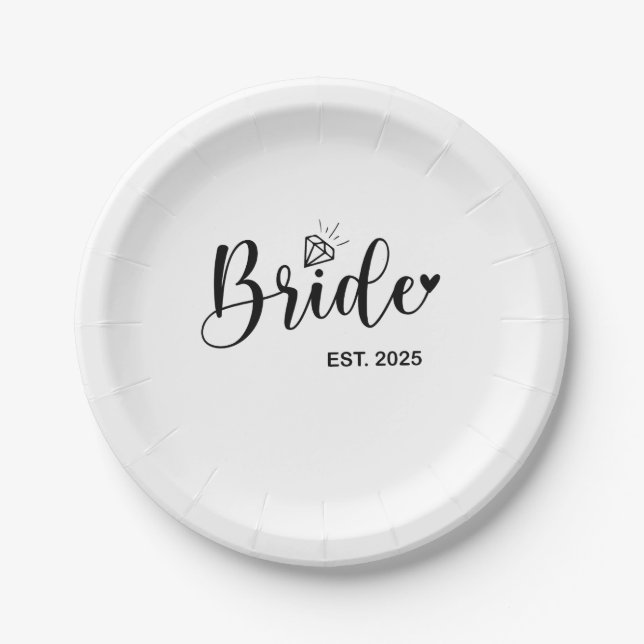 Bride 2025 Frühjahrsheirat Pappteller (Vorderseite)