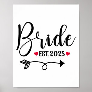 Bride 2025 Wedding Matching Mrs. Est 2025 Verheira Poster