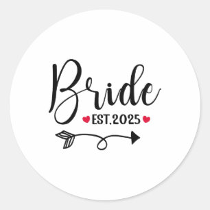 Bride 2025 Wedding Matching Mrs. Est 2025 Verheira Runder Aufkleber