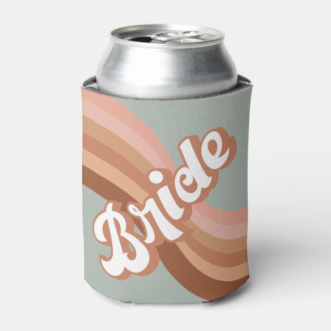 Bride 70er Groovy Retro Boho Chic Can Cooler Dosenkühler (Kanne Vorderseite)