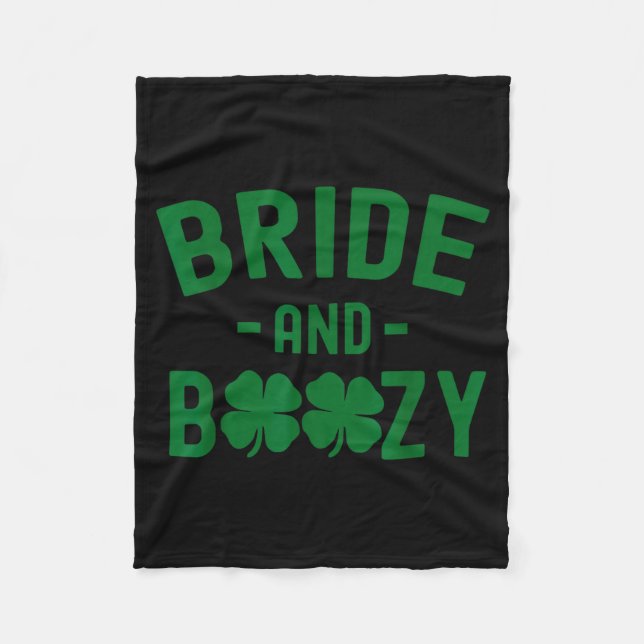 Bride And Boozy Irish St Patrick's Day Funny Shamr Fleecedecke (Vorderseite)