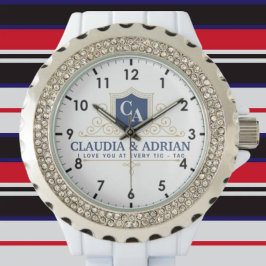  Bride And Groom Monogram Names Weeding gift Armbanduhr