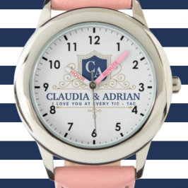  Bride And Groom Monogram Names Weeding gift Armbanduhr