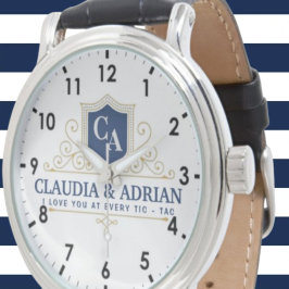  Bride And Groom Monogram Names Weeding gift Armbanduhr