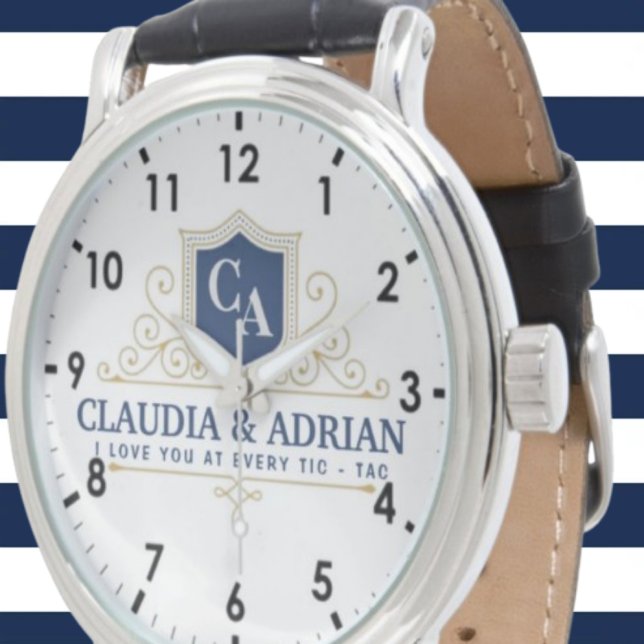  Bride And Groom Monogram Names Weeding gift Armbanduhr (Von Creator hochgeladen)