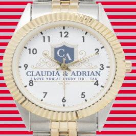  Bride And Groom Monogram Names Weeding gift Armbanduhr