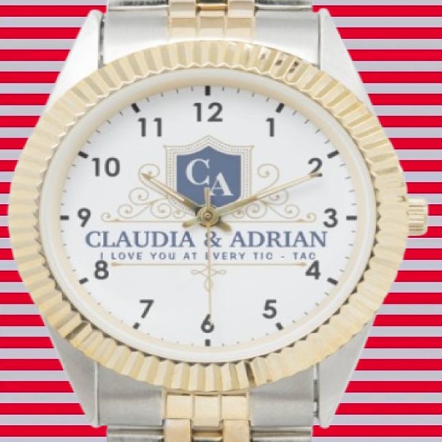 Bride And Groom Monogram Names Weeding gift Armbanduhr (Von Creator hochgeladen)