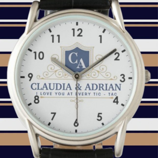  Bride And Groom Monogram Names Weeding gift Armbanduhr (Von Creator hochgeladen)