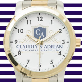  Bride And Groom Monogram Names Weeding gift Armbanduhr