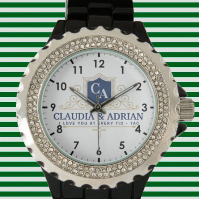  Bride And Groom Monogram Names Weeding gift Armbanduhr (Von Creator hochgeladen)