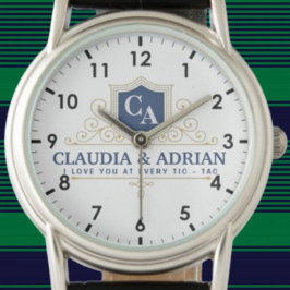  Bride And Groom Monogram Names Weeding gift Armbanduhr