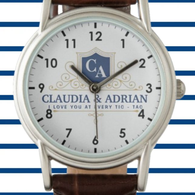  Bride And Groom Monogram Names Weeding gift Armbanduhr (Von Creator hochgeladen)