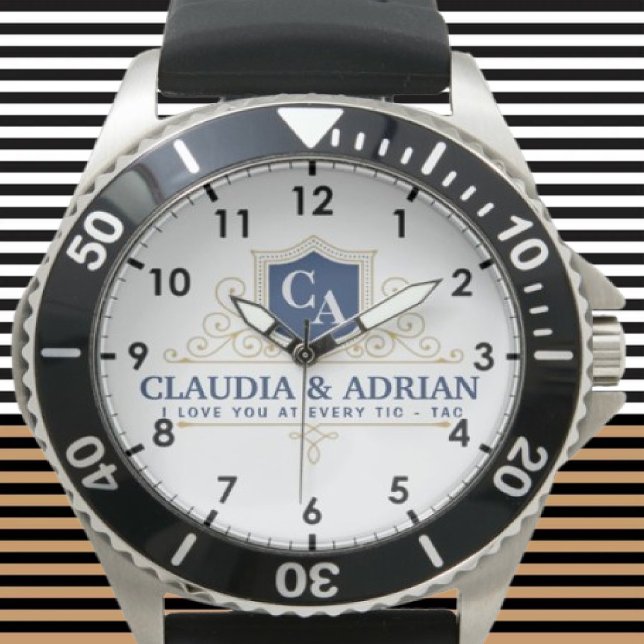  Bride And Groom Monogram Names Weeding gift Armbanduhr (Von Creator hochgeladen)