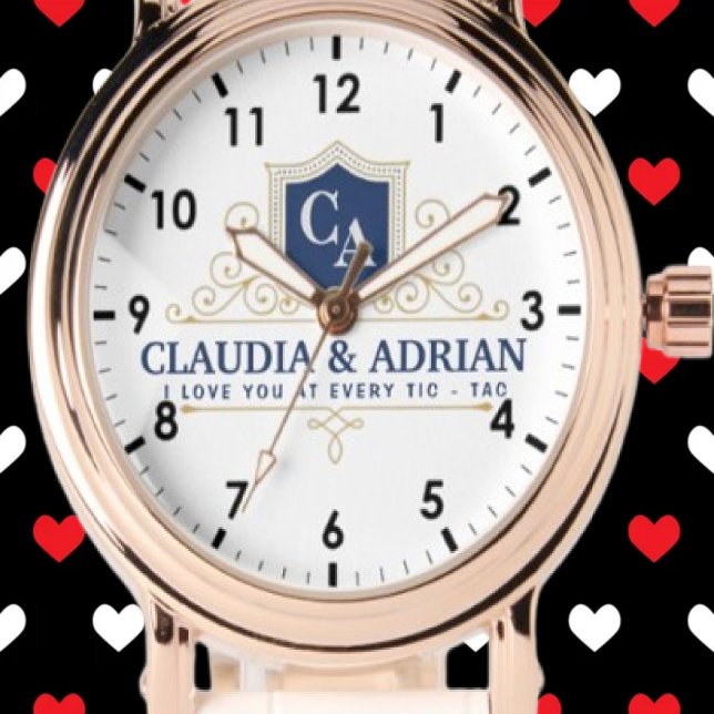  Bride And Groom Monogram Names Weeding gift Armbanduhr (Von Creator hochgeladen)