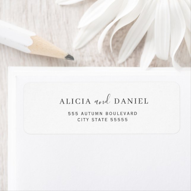 Bride and groom names black white return address (Insitu)