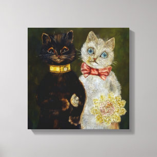 "Bride and Groom" von Louis Wain Leinwanddruck