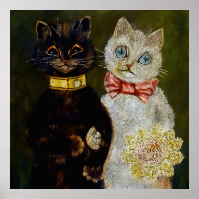"Bride and Groom" von Louis Wain Poster (Vorne)