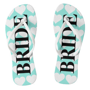 BRIDE Aquamarin Blue Wedding Brautparty Bride Flip Flops