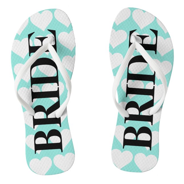 BRIDE Aquamarin Blue Wedding Brautparty Bride Flip Flops (Fußbett)