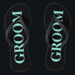 BRIDE Aquamarin Blue Wedding Brautparty Groom Flip Flops<br><div class="desc">Lächeln Sie auf sein Gesicht,  wenn er diese lustigen Flip Flops erhält.  Ideal für Hochzeitsfeiern,  Empfang,  Flitterwochen,  wird er diese für viele Jahre haben!  Achten Sie auch darauf,  dass sie Brautflip-Flops koordiniert.  Der perfekte Jack und Jill Party Geschenk,  alle Teil der BRIDE & CO. Sammlung.</div>