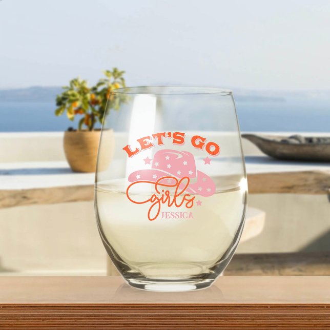 Bride Babe Bachelorette Individuelle Name Stemless Weinglas Ohne Stiel (Von Creator hochgeladen)