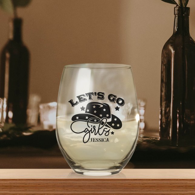 Bride Babe Bachelorette Individuelle Name Stemless Weinglas Ohne Stiel (Von Creator hochgeladen)