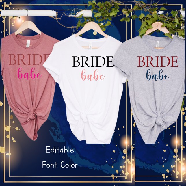 Bride Babe-Bachelorette-Simple Brautparty T-Shirt (Von Creator hochgeladen)