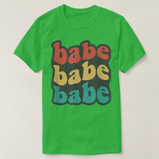 Bride Babe Bride zu Bridesmaids Retro Bachelore T-Shirt (Design vorne)