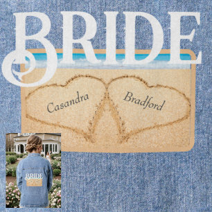 Bride Beach Wedding 2 Herz in Sand Jeansjacke