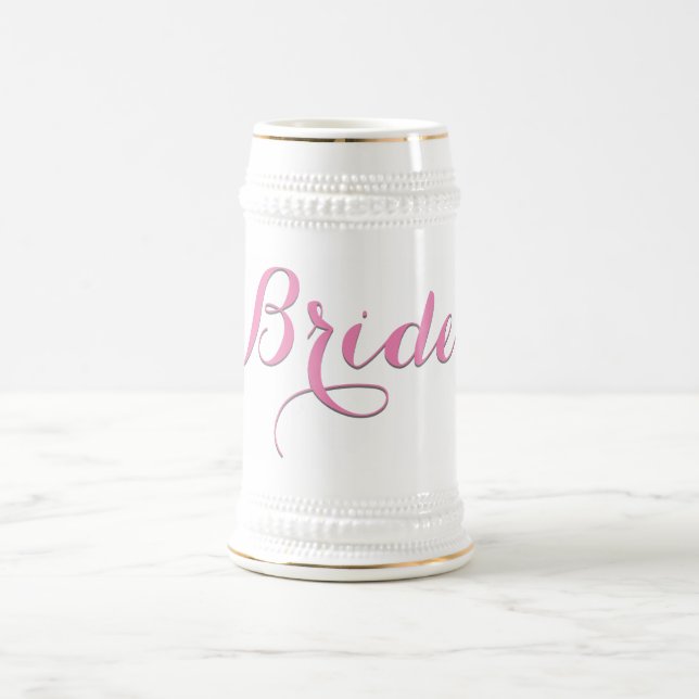Bride Beer Stein, Bachelorette-Geschenk für Bride Bierglas (Mittel)