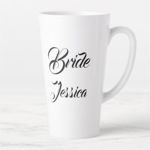 Bride Black Elegant Script Geschenke Stilvolle Hoc Milchtasse