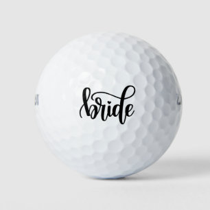 Bride Black Script Golfball