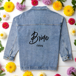 Bride Black Script Wedding Jeansjacke