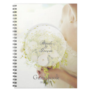 Bride Blume Bouquet bearbeitbares Gästebuch Notizblock
