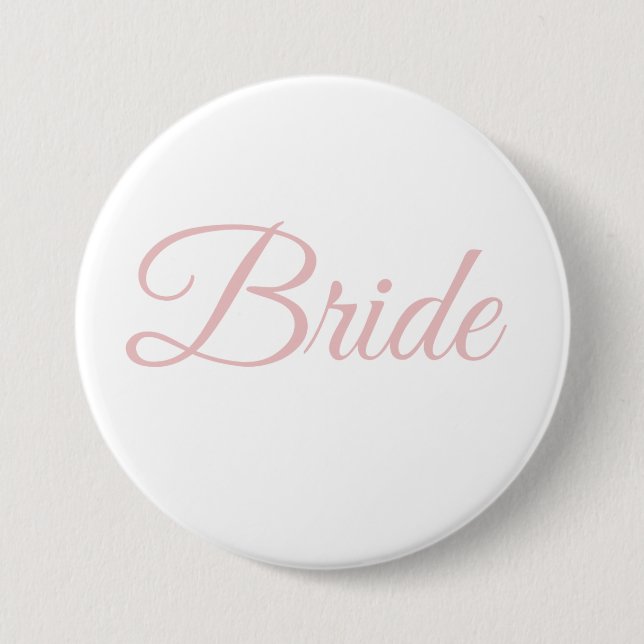 Bride Brautparty Blush Pink Whie Wedding Classy Button (Vorderseite)