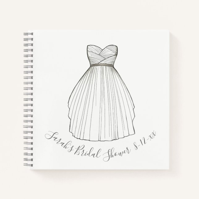 Bride Brautparty Personalisiert Wedding Gown Notizbuch (Vorderseite)