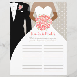 Bride Brautparty Word Game Korallenkleid Rose